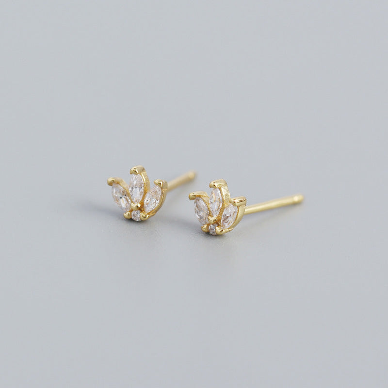 Aros Hoja Plata 925 con Cristales – Oro y Oro Blanco
