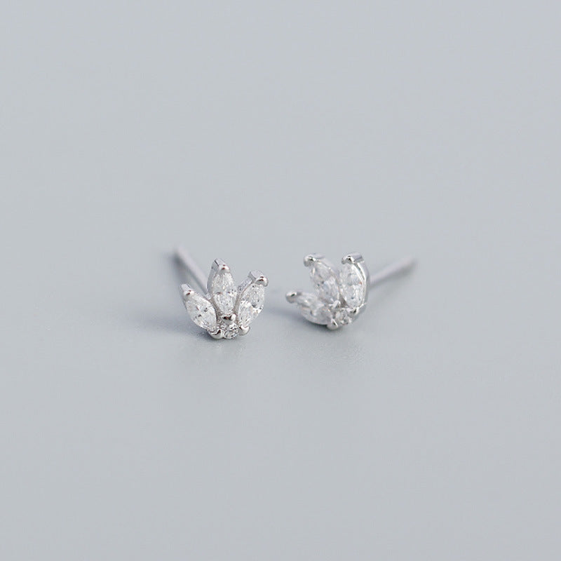 Aros Hoja Plata 925 con Cristales – Oro y Oro Blanco
