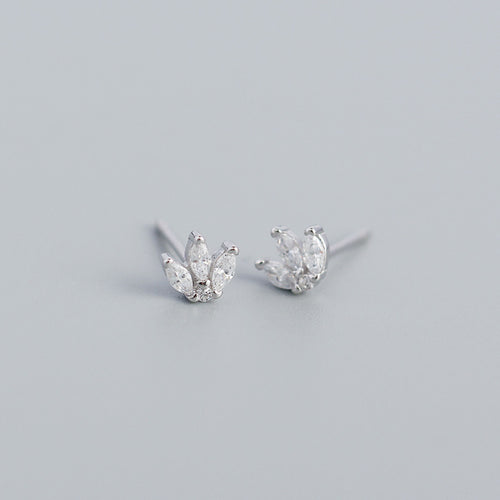 Aros Hoja Plata 925 con Cristales – Oro y Oro Blanco
