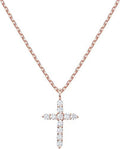 Collar Cruz Plata 925 con Circones – Oro Rosa