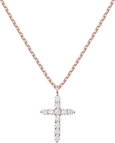 Collar Cruz Plata 925 con Circones – Oro Rosa