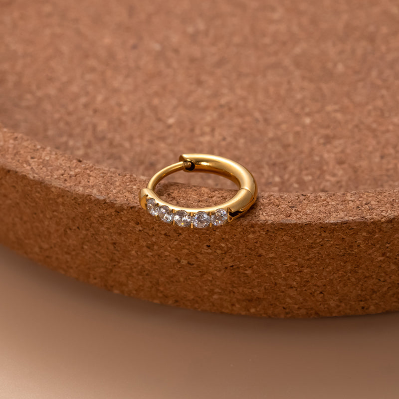 Aro Huggie baño en Oro 18K 8mm