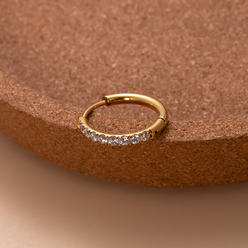 Par Aros Huggie baño en Oro 18K 12mm