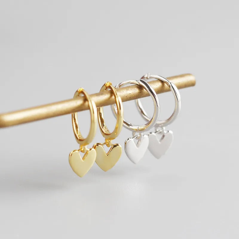 Aros de corazon - Plata 925