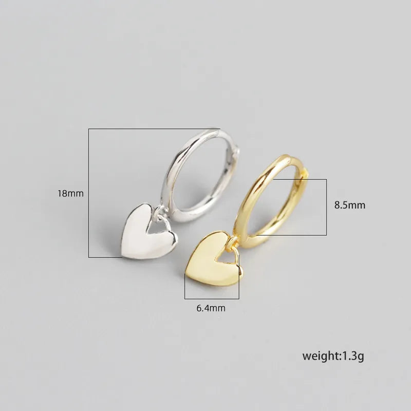 Aros de corazon - Plata 925